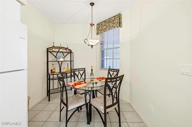 view of tiled dining room