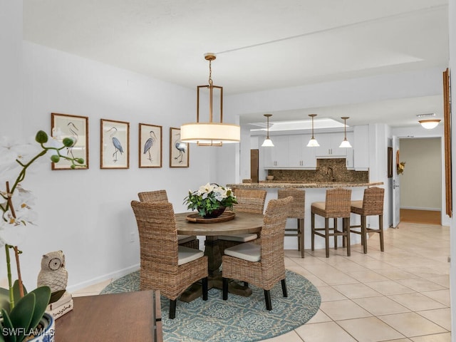 view of tiled dining area