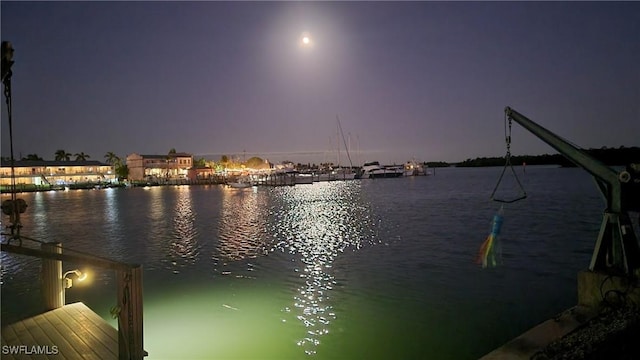 water view with a boat dock