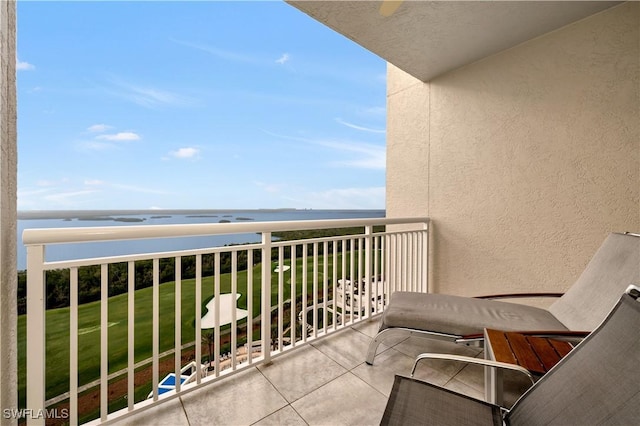 balcony with a water view