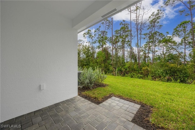 view of yard with a patio area