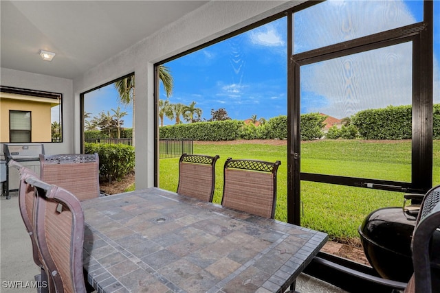 view of sunroom