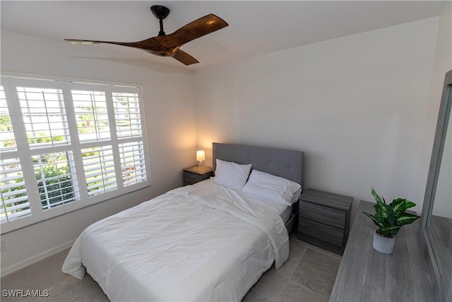 bedroom with ceiling fan