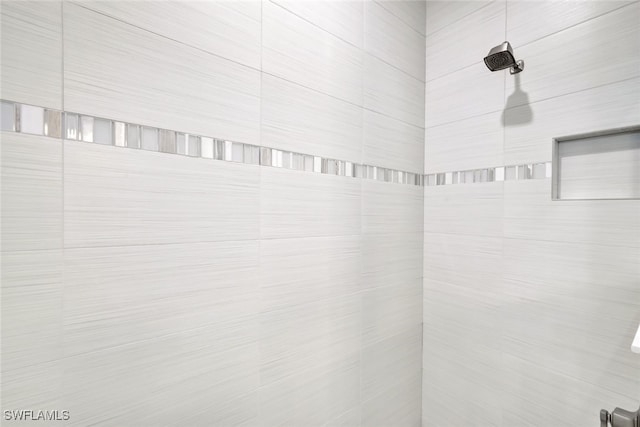 interior details with tiled shower