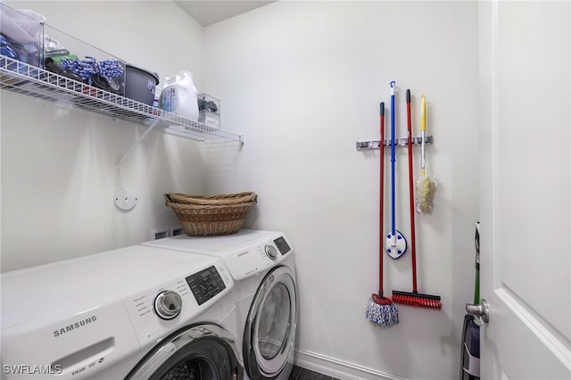 washroom featuring separate washer and dryer