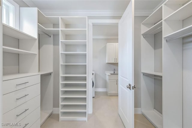 walk in closet with sink