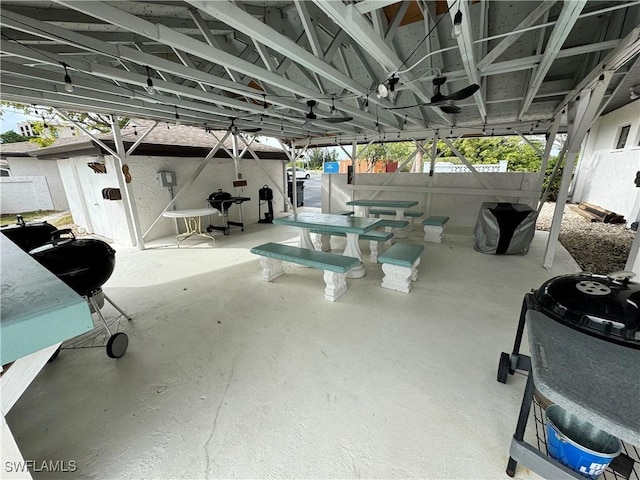 view of patio / terrace with ceiling fan