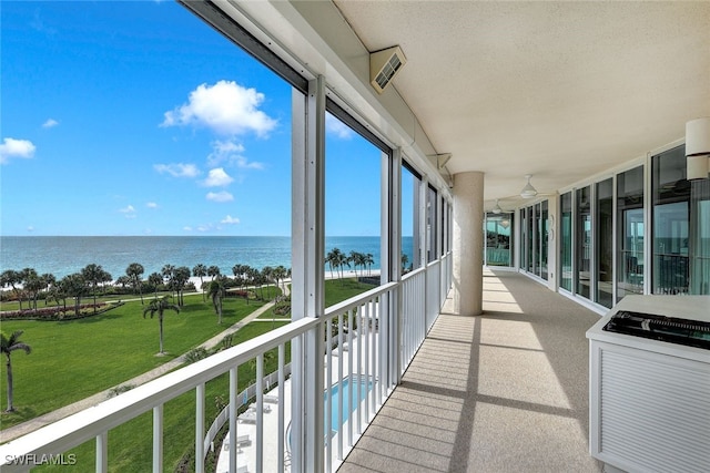 balcony with a water view