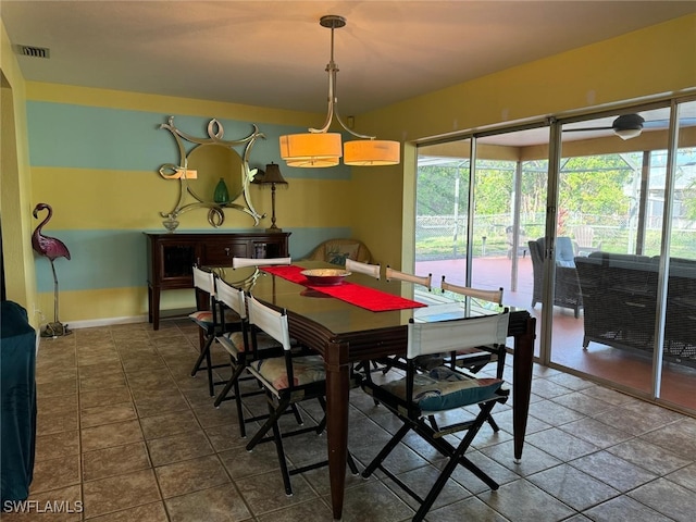 view of tiled dining area