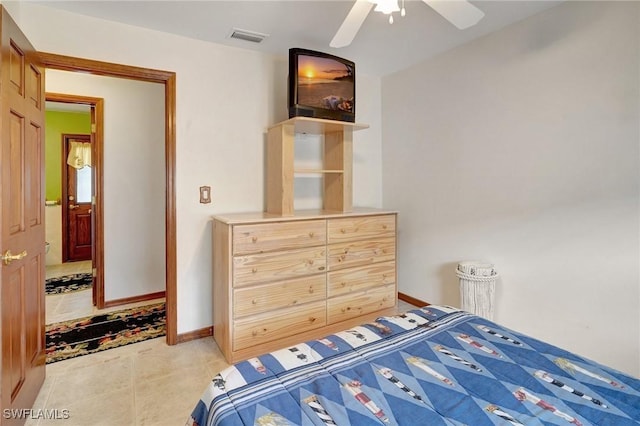 bedroom with ceiling fan