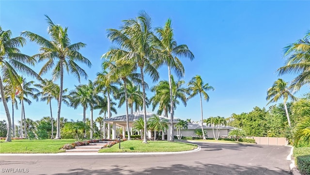 view of front of home featuring a front yard