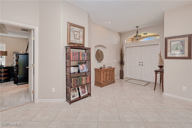 view of tiled foyer