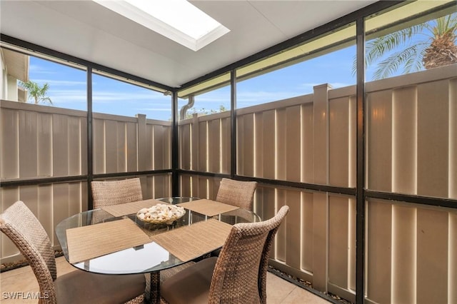 sunroom / solarium with a skylight