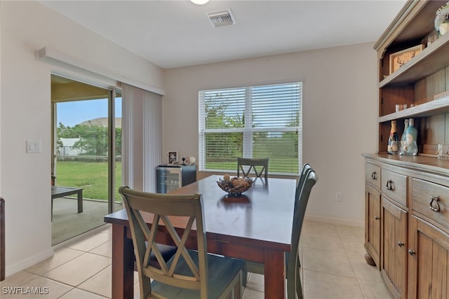 view of tiled dining room