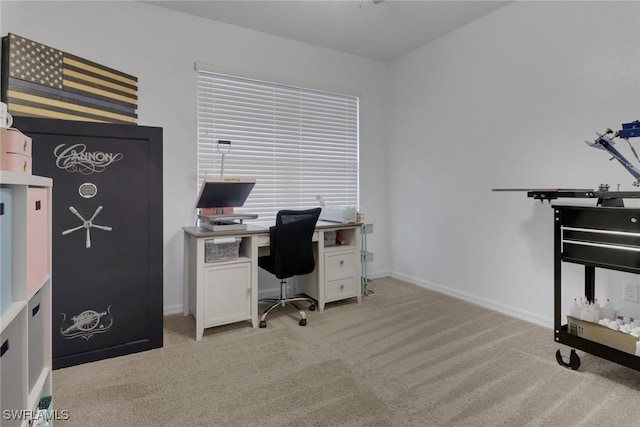 view of carpeted office space