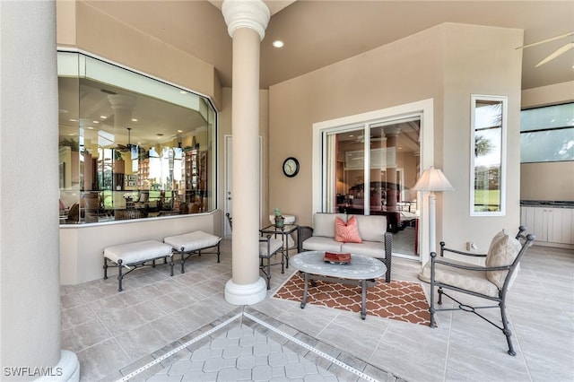 view of patio featuring outdoor lounge area