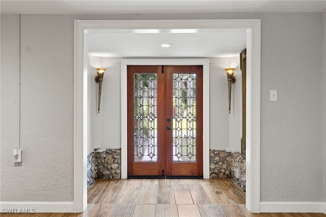 entrance foyer with french doors