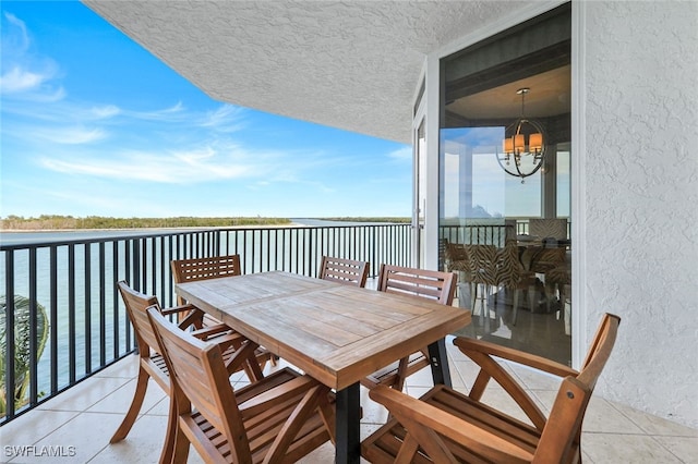 balcony with a water view