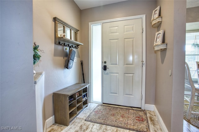 entryway featuring light wood-type flooring