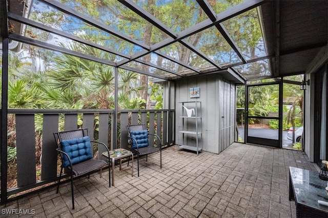 view of unfurnished sunroom