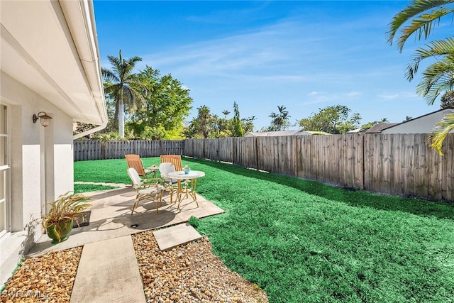 view of yard featuring a patio area