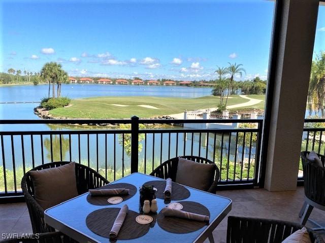 balcony with a water view