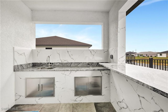 view of patio featuring sink