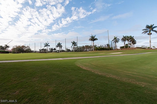 view of property's community featuring a yard