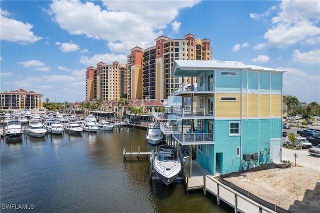 exterior space with a boat dock