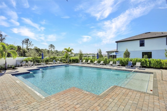 view of pool with a patio