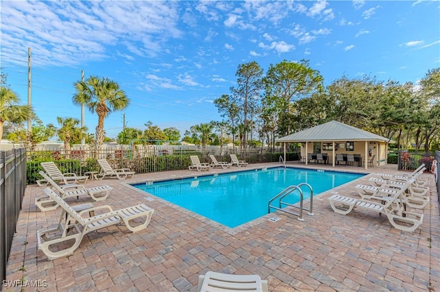 view of pool featuring a patio area