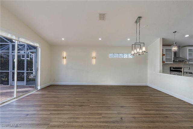 empty room featuring dark hardwood / wood-style floors