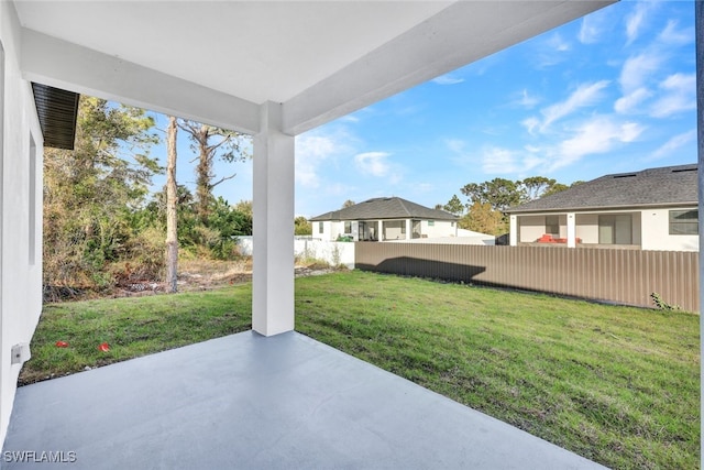 view of yard with a patio area