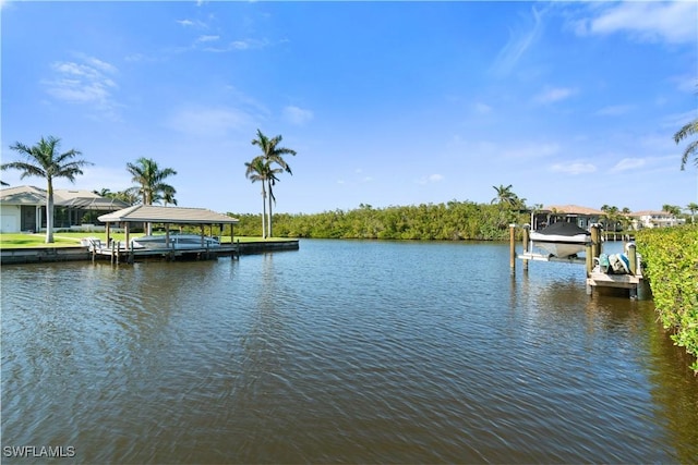 exterior space featuring a boat dock