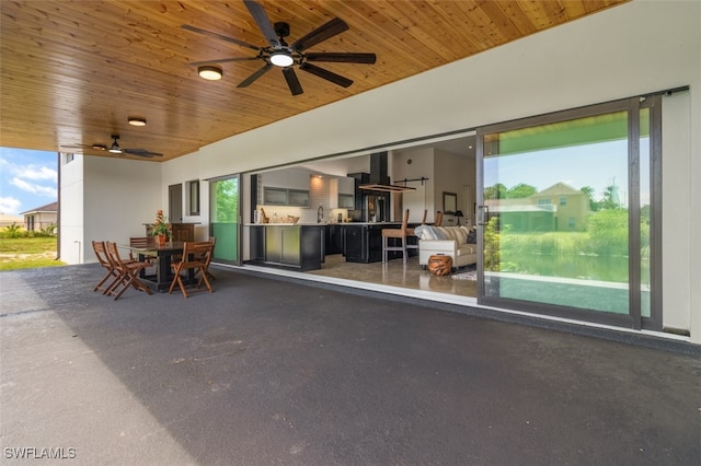 view of patio with sink