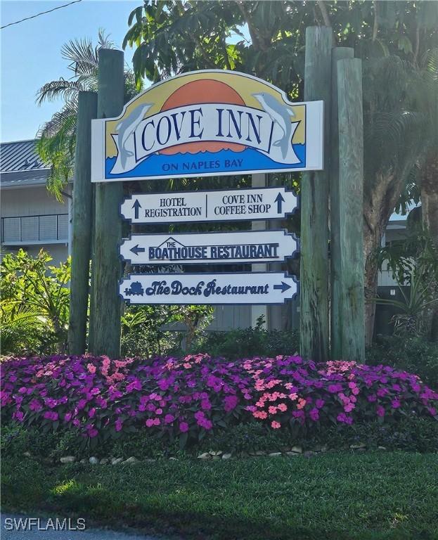 view of community sign