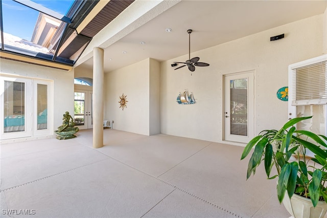 view of patio with ceiling fan