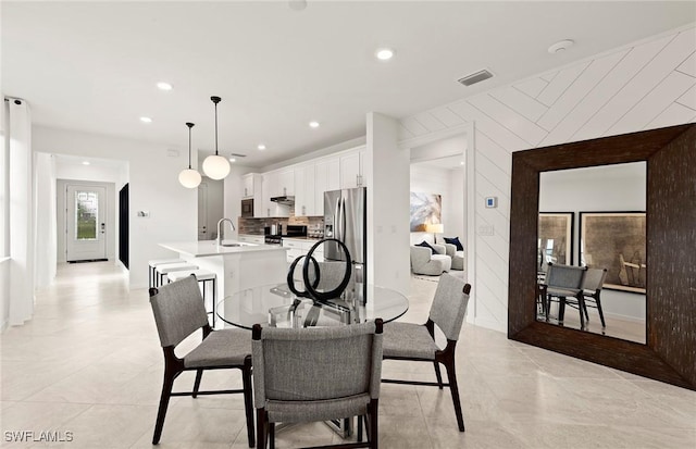 dining room with sink