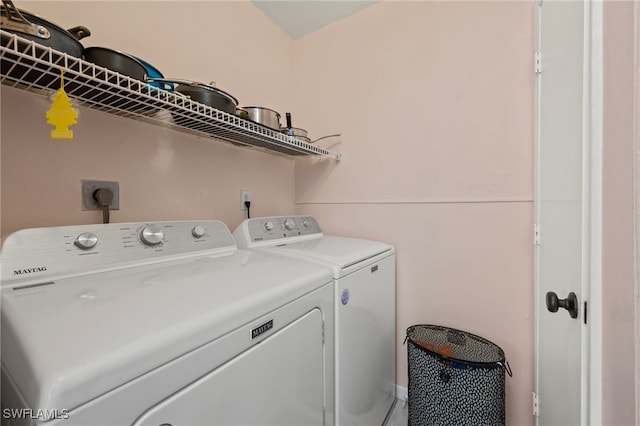 laundry area featuring separate washer and dryer