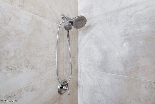 room details with tiled shower