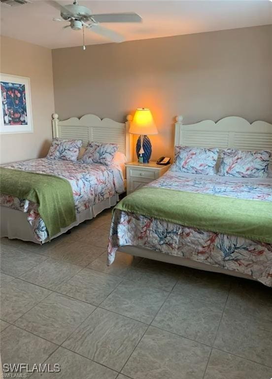 bedroom featuring ceiling fan