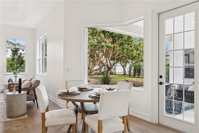 dining room featuring light hardwood / wood-style floors