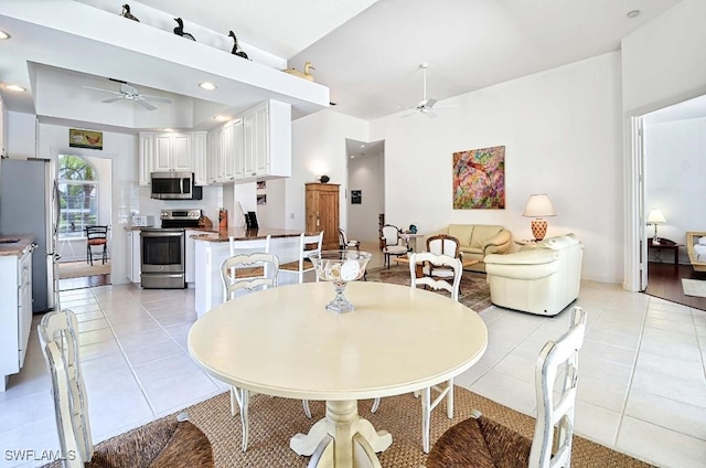 view of tiled dining area