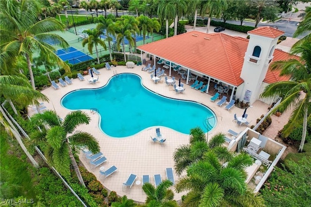 view of pool with a patio area