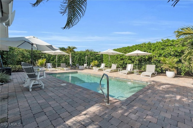 view of pool with a patio