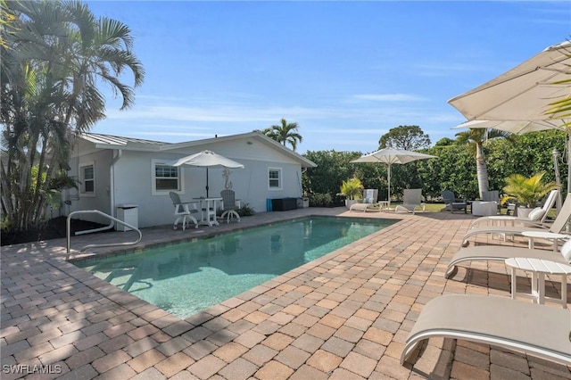 view of pool featuring a patio area