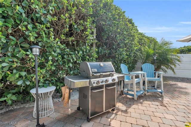 view of patio with grilling area