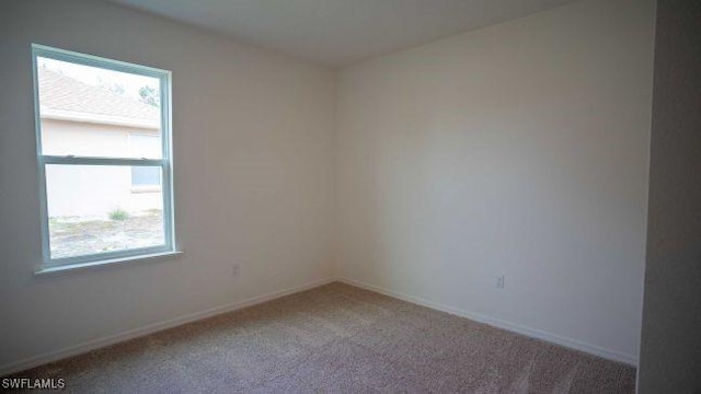 unfurnished room featuring carpet