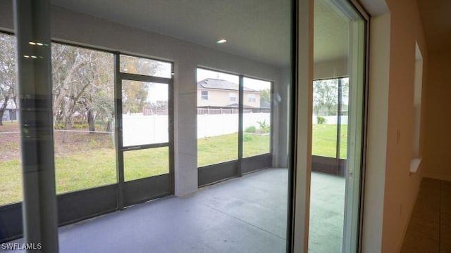 view of unfurnished sunroom