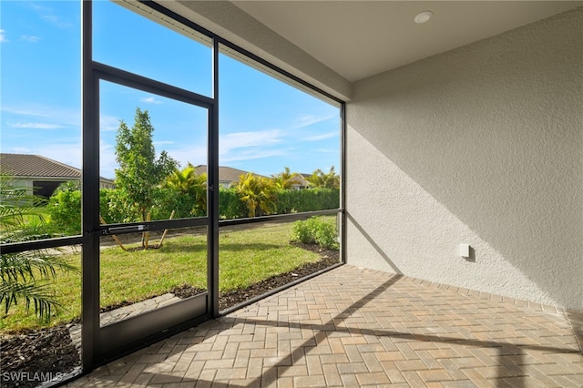 view of unfurnished sunroom